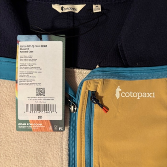 Cotopaxi Abrazo Half-Zip Fleece Jacket Women’s M Maritime & Cream - Picture 10 of 10